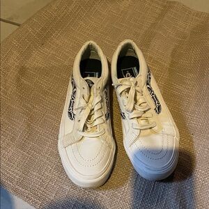 White Sneakers with Black Accents